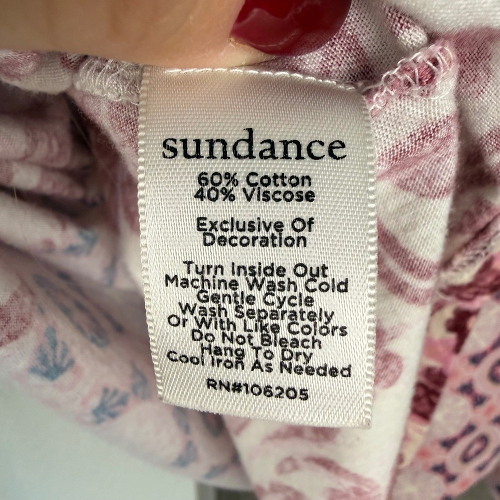Sundance Pink Celebration Long Sleeve Tee Embroidered - Picture 13 of 13